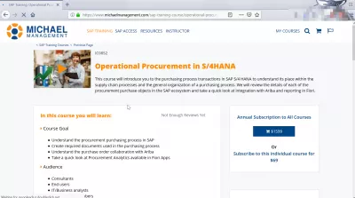 كيف تحصل على شهادة SAP الاحترافية عبر الإنترنت؟ : تدريب على الشراء عبر SAP على المشتريات التشغيلية في S / 4HANA