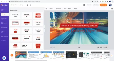 Screencast uden software på Windows 10 : Tilføjelse af tekst over video på FlexClip