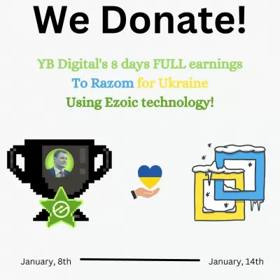 Zobacz, jak w grudniu 2022 r. Zarabiliśmy 1512,89 USD dochodu pasywnego z *EZOIC *ADS Premium i 6,97 USD EPMV! : Pierwszy świat: przekazujemy Razom jeden tydzień pasywnego dochodu dla organizacji charytatywnej Ukrainy za pomocą Ezoic Technology!