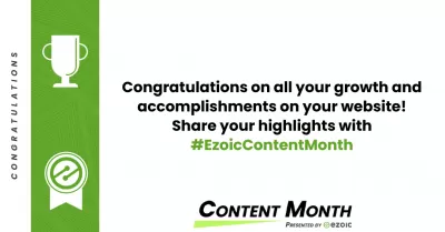 Yb ციფრული Ezoic შინაარსის თვის მაჩვენებლები: Ezoic ტოპ 4% გამომცემლებში! : მილოცვა on all our growth and მიღწევები on our websites! Share your own მაჩვენებლები with #ezoiccontentmonth !