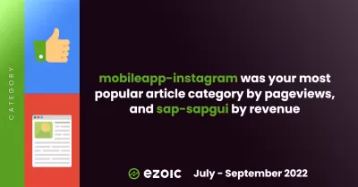 * Ezoic* Podświetla Q3 2022: 1,2 mln wizyt pod czystym niebem! : Instagram miał najwięcej widoków stron, SAP gui największe przychody