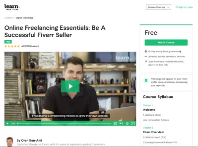 Fiverr Uzziniet apskats: Kā kļūt par veiksmīgu Online Brīvmākslinieks (Free Online Course)