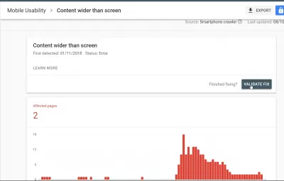 Google Search Console 문제를 해결하는 방법? : 화면 문제보다 넓은 모바일 사용성 콘텐츠