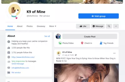 Mais de 20 dicas de branding de página de negócios do Facebook de especialistas : @ k9ofmine no Facebook