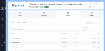 Programet e Filialit të Travelpayouts që paguajnë për klikime: Programi i Ndërmarrjeve Ajrore, Hotel dhe Udhëtime : Cilësimet e pagesës së degës së TravelPayouts