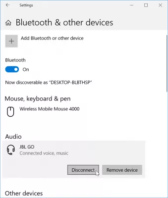 Comment résoudre le Bluetooth couplé mais non connecté sur Windows 10? : Périphérique Bluetooth couplé et connecté à l'ordinateur