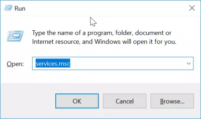 Як вирішити парний Bluetooth, але не підключений у Windows 10? : Запуск меню служб із спливаючого вікна запуску