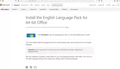 Microsoft Office'deki arayüz dilini nasıl değiştirilir? : Microsoft Office Dil Pack İndir - 64-bit Ofis Süiti için İngilizce Dil Paketi