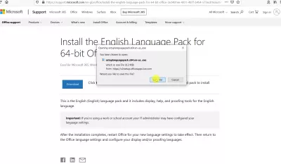 मायक्रोसॉफ्ट ऑफिसमध्ये इंटरफेस भाषा कशी बदलावी? : अधिकृत वेबसाइटवरून मायक्रोसॉफ्ट ऑफिस सेटअप भाषा पॅक उघडत आहे