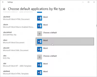 จะเปลี่ยนความสัมพันธ์ของไฟล์ Windows 10 ได้อย่างไร? : วิธีการตั้งค่า Microsoft Word เป็นโปรแกรมเริ่มต้นสำหรับ. docx file type