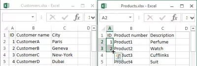 Kombináljon oszlopokat az Excel-ben és generáljon minden lehetséges kombinációt : Az első két azonosító létrehozása és a bővítési funkció megjelenése
