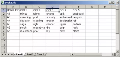 Kuidas võrrelda 2 CSV faili MS Accessiga : Joonis 2: teine ​​võrreldav Excel tabel