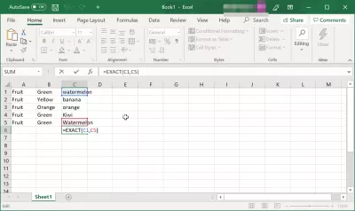 Ako správne používať funkciu Excel String Compare? : Presné porovnanie Excel Excel s funkciou EXACT vráti false pre rôzne prípady