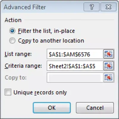 فیلتر خودکار سفارشی بدون اکسل با بیش از 2 معیار : معیارهای چندگانه برای فیلتر متن اکسل بیش از دو معیار انتخاب شده است
