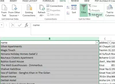 Спеціальний автофільтр безболісного Excel за більш ніж двома критеріями : Вибір списку для фільтрації за кількома критеріями