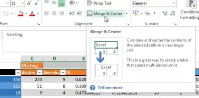 How to make a table look good in Excel : Merge and center cells 