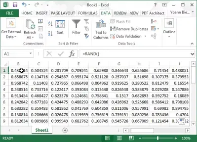 Хүснэгтийг Шилжүүлэхийн Оронд Excel-Ийн Гүйлгэх : Scroll Lock-ийн стандарт бус, баруун товчлуурыг дарж, A1-тай B1 сонгон шалгаруулах сонголтыг сонгоно