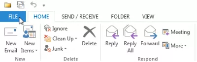 Export OutLook contacts to CSV : Microsoft OutLook FILE menu