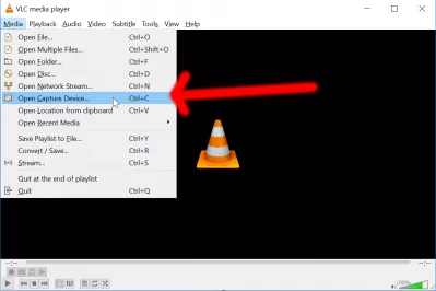 4 gratis maniere om skerm op te neem op Windows 10! : VLC-opname toestel kieslys