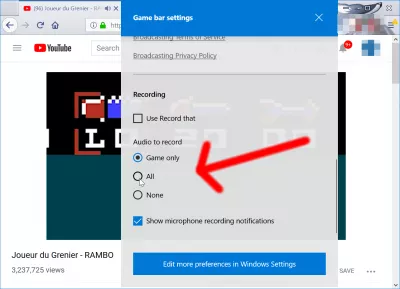 4 maneres gratuïtes de gravar la pantalla a Windows 10. : Configuració d'àudio de la gravadora de pantalla de Windows
