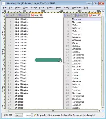 GIMP nakreslí přímku nebo šipku : jak vytvořit přímou linku v GIMP