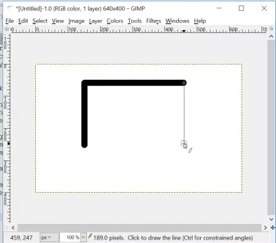 GIMP melukis garis lurus atau anak panah : GIMP draw rectangle