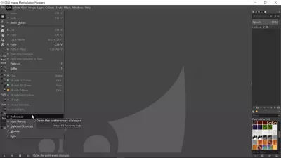 GIMP भाषा कैसे बदलें? : सबमेनू संपादित मेनू के तहत