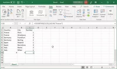 Hoe kan u die aantal selle en karakters in 'n sel in Excel tel? : Hoe om die aantal selle in Excel te tel matching multiple criteria using function COUNTIFS
