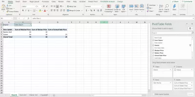 Excel에서 피벗 테이블을 만드는 방법 : 그림 5 : 피벗 테이블 필드 추가