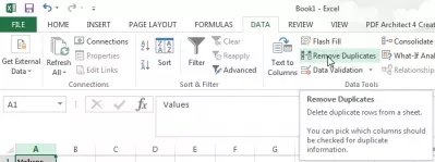Kaip ištrinti kopijas Excel : Kaip pašalinti dublikatus "Excel"