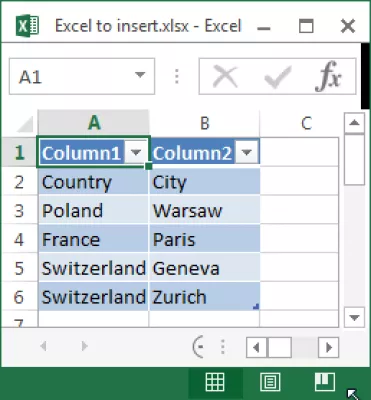 Inserați fișierul Excel în Word : Fișier Excel pentru a fi inserat într-un alt document Microsoft