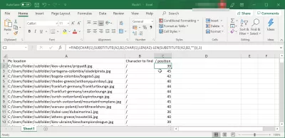 MSExcel : 문자열에서 문자의 위치를 ​​찾는 방법은 무엇입니까? : Excel은 문자열에서 문자의 위치를 ​​찾습니다. from right using functions “FIND” and “SUBSTITUTE”