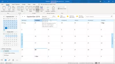Konumum için Microsoft OutLook hava durumu tahmini : Outlook takviminde yeni bir hava durumu konumu seçme