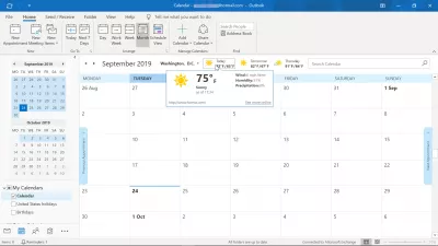 Ինչպե՞ս փոխել Outlook օրացուցային եղանակը Celsius- ին: : Outlook օրացուցային եղանակ Fahrenheit