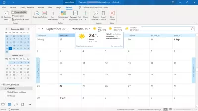 Kā nomainīt Outlook kalendāra laika apstākļus uz Celsiju? : Outlook kalendārā laika apstākļi pēc Celsija