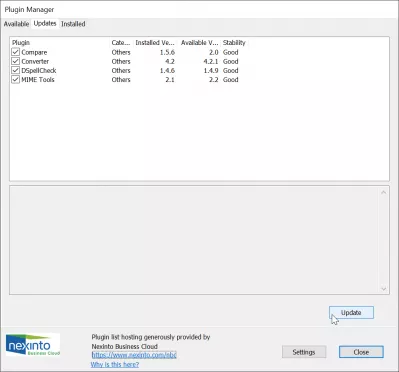 Kako dodati Notepad ++ nedostajućem plugin menadžeru? : Na kartici ažuriranja dodatka upravitelja dodataka