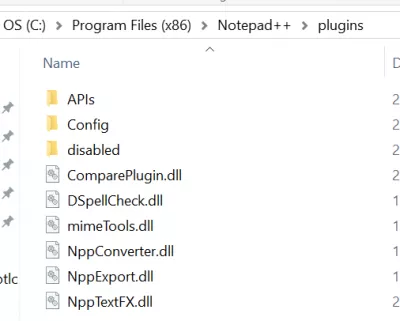 Nu se poate încărca pluginul de 32 de biți Notepad ++ : Dosar plugin 32 biți în fișierele program (x86)