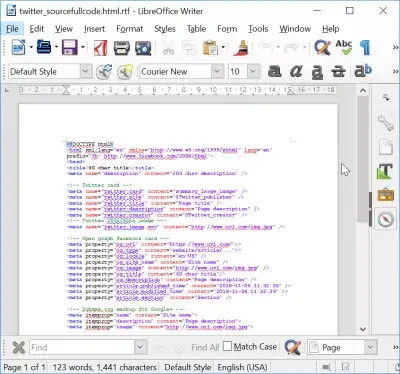 Notepad ++ kopija s oblikovanjem : Libre Office zalijepiti HTML