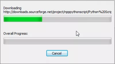 Notepad ++ instalirajte dodatak Python Script s Plugin Managerom : Pričekajte instalaciju dodataka Python Script