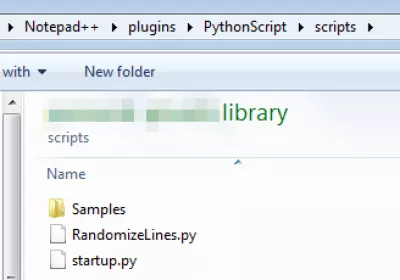 Notepad ++ installera Python Script plugin med Plugin Manager : Lägg till nya Python-skript i skriptmappen