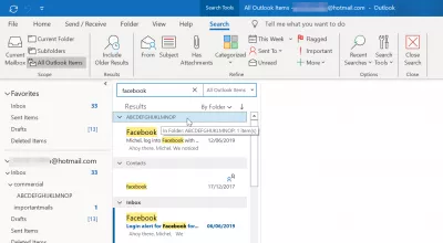 Outlook trova la cartella della posta elettronica in pochi semplici passaggi : Trova cartella E-mail di Outlook tramite la casella di ricerca