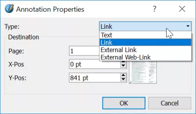 Scribus handleiding voeg een hyperlink toe aan PDF : Annotatie-eigenschappen details