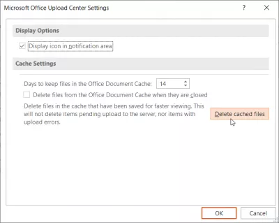 Sharepoint couldn't open the workbook : Deleting Office Upload Center cache files to solve the issue