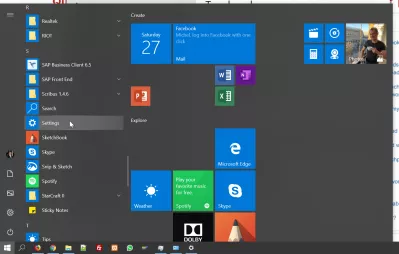 Como resolver um laptop ASUS desativado touchpad? : Configurações do Windows no menu do Windows