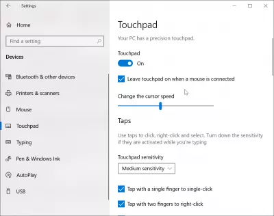 Hvordan løse en ASUS laptop deaktivert touchpad? : Touchpad aktivert på ASUS ZenBook i Windows-innstillinger