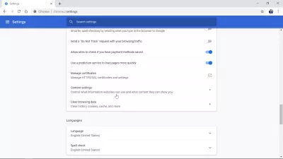Com desactivar les notificacions de Chrome a Windows10? : 3: cerqueu la configuració del contingut a les opcions avançades