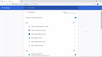 Windows10'da Chrome bildirimleri nasıl kapatılır? : 5: Göndermeden önce sormanın seçili olduğunu kontrol edin