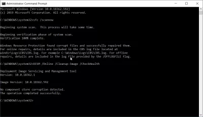 Zgjedhur: Tekstet e programit Windows 10 nuk shfaqen më : Drejtimi i kontrollit DISM në komandën e shpejtë