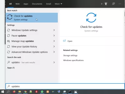 Malutas: Ang mga teksto ng programa ng Windows 10 ay hindi na ipinapakita : Naghahanap ng tseke para sa programa ng mga update