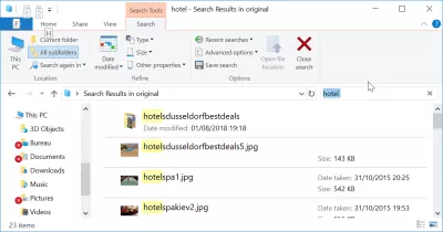 Windows search show full path : Windows 10 search results